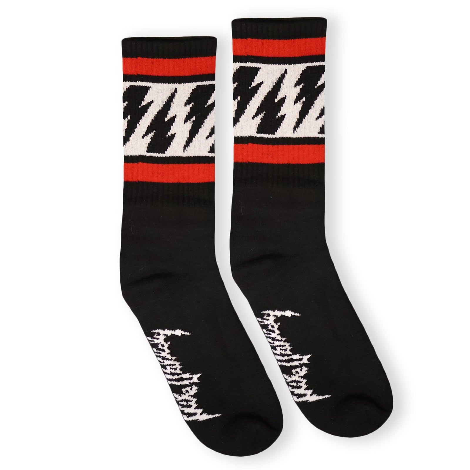 Socco x Mike Vallely Lightning Bolt Socks - Black - Crew / S/m