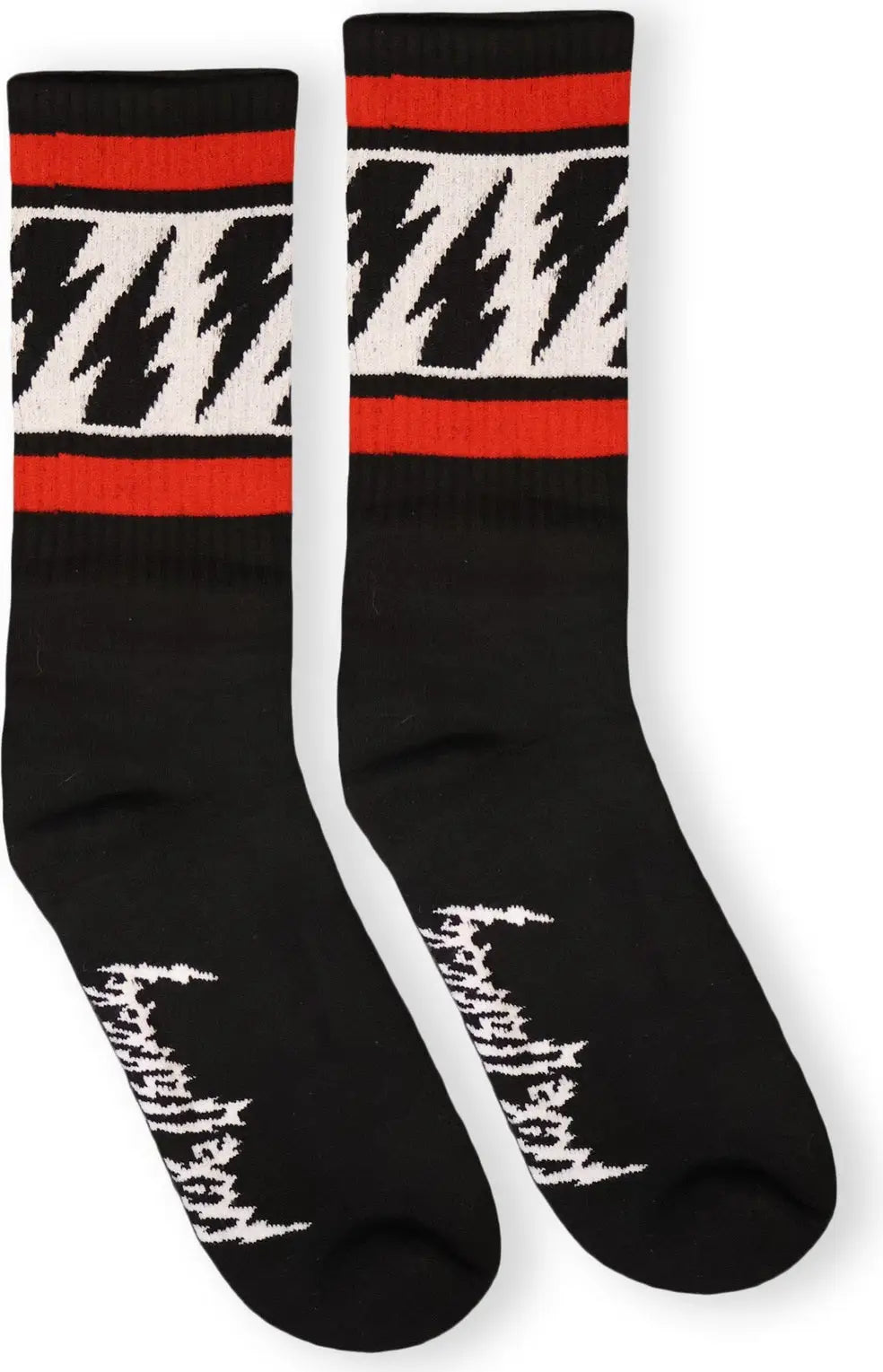 Socco x Mike Vallely Lightning Bolt Socks - Black - Crew / S/m
