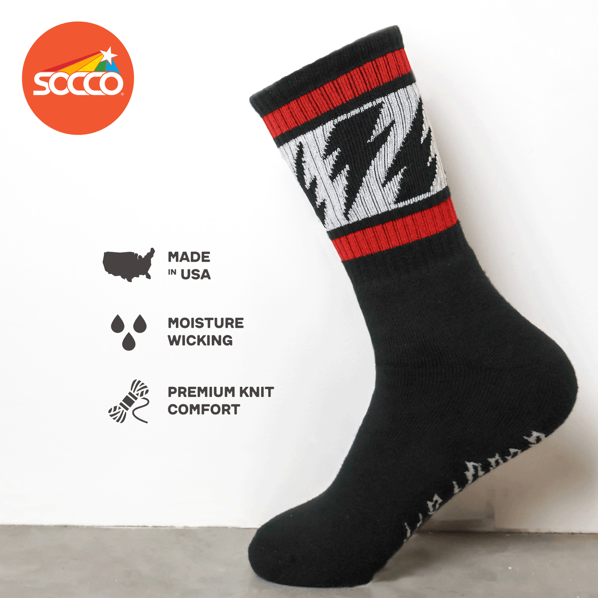 Socco x Mike Vallely Lightning Bolt Socks - Black