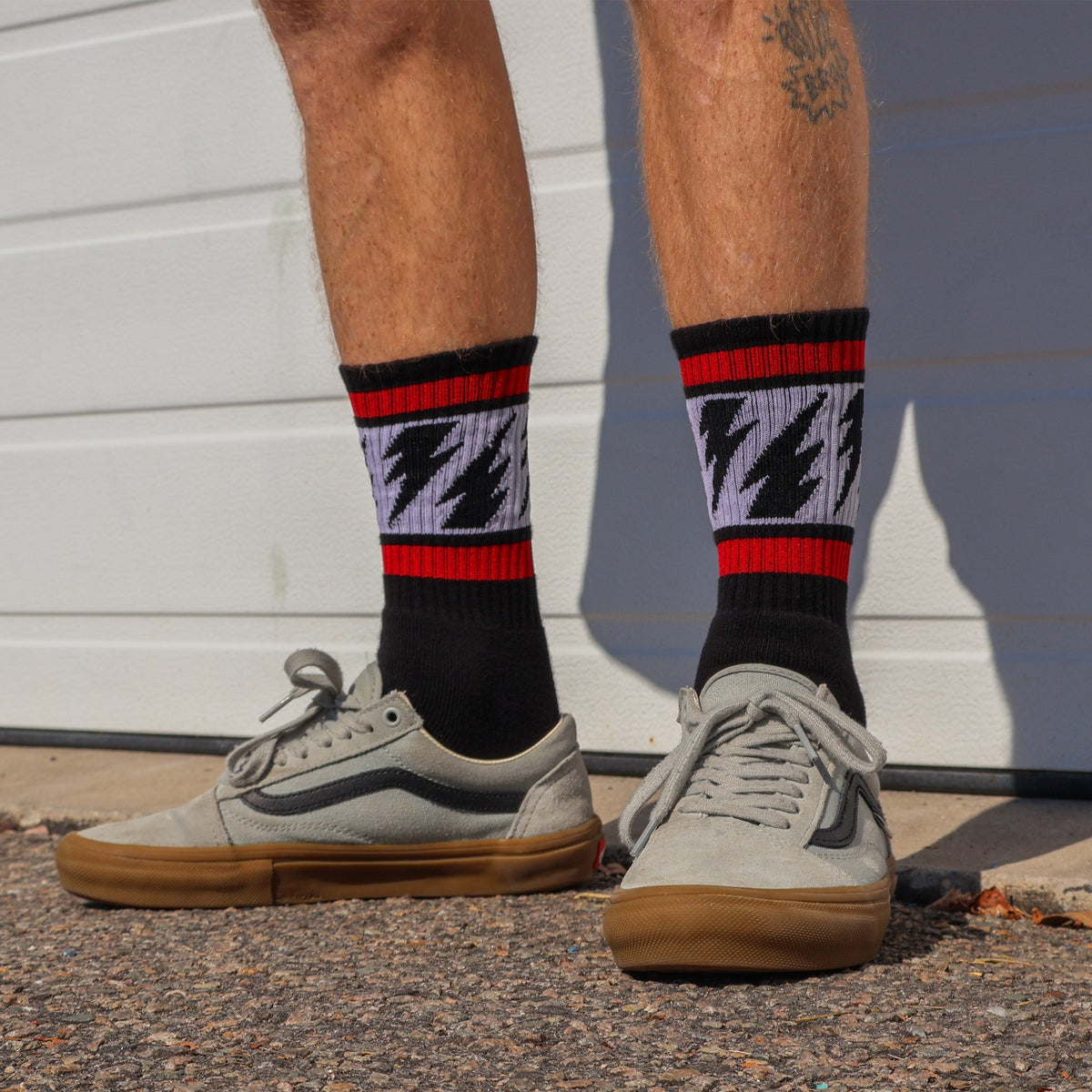 Socco x Mike Vallely Lightning Bolt Socks - Black