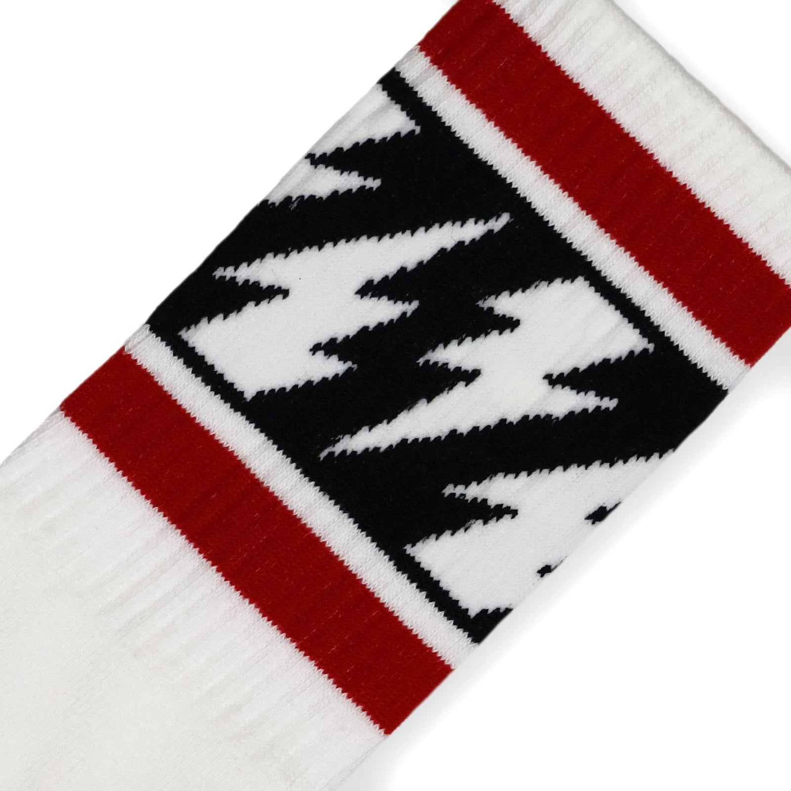Socco x Mike Vallely Lightning Bolt Socks - White - Crew / S/m