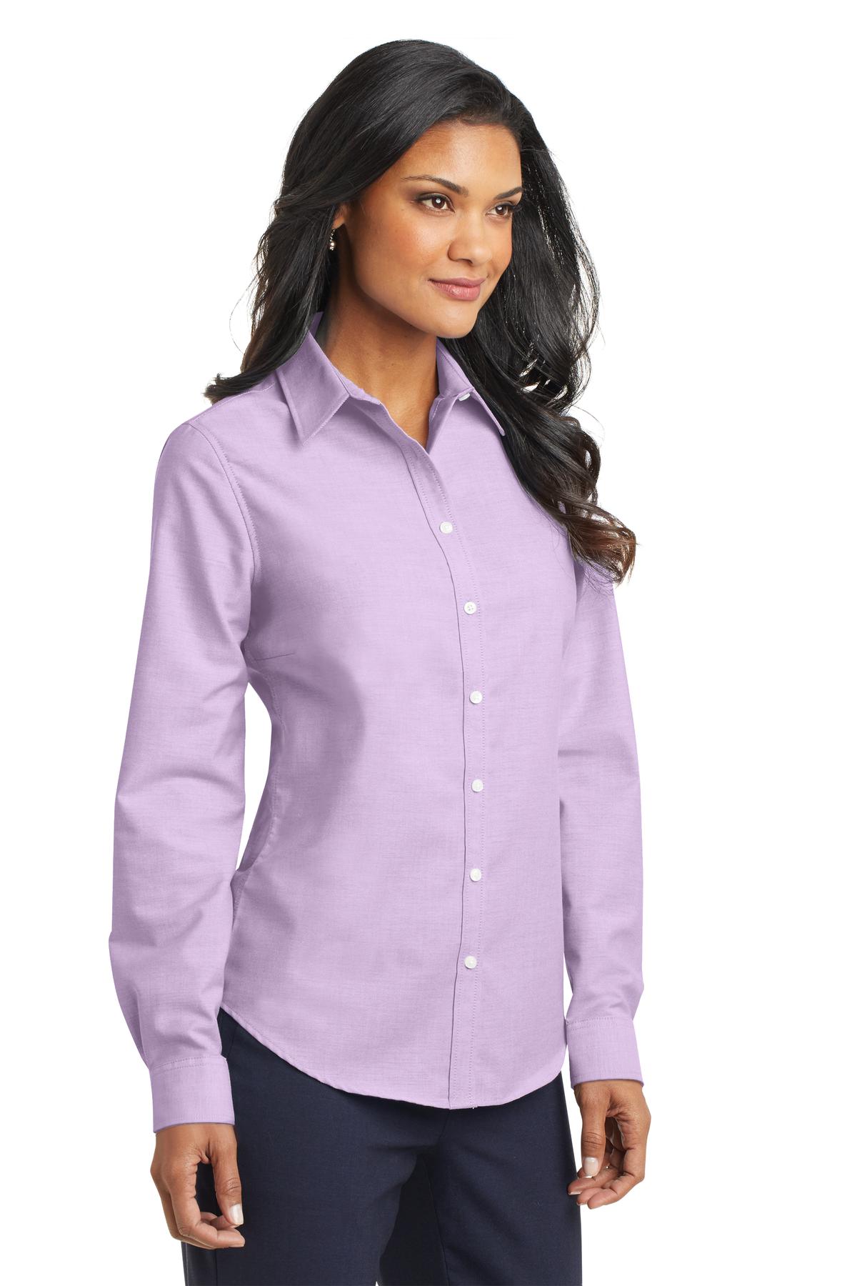 Soft Purple Port Authority Women's SuperPro Oxford Shirt. L658