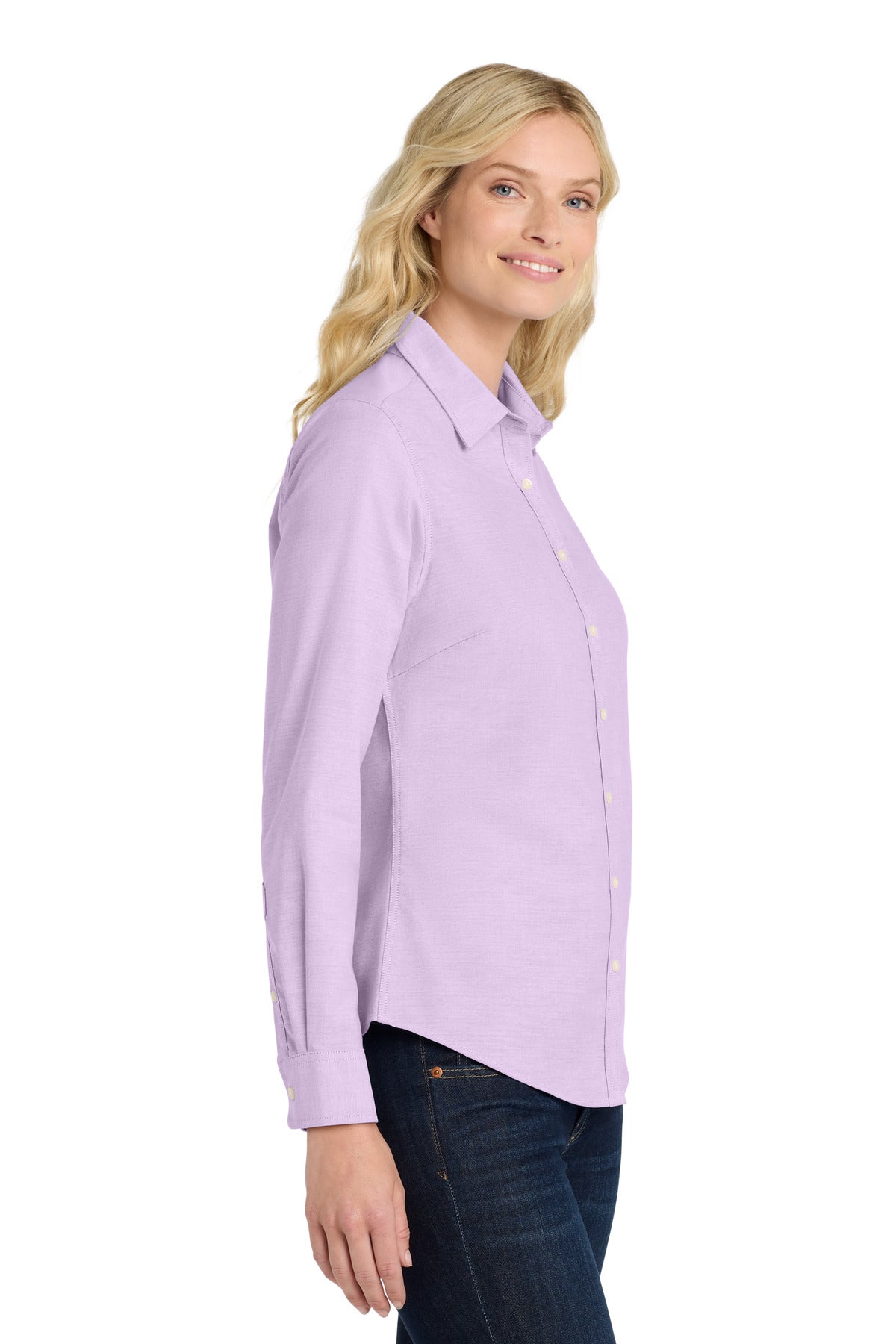Soft Purple Port Authority Women's SuperPro Oxford Shirt. L658