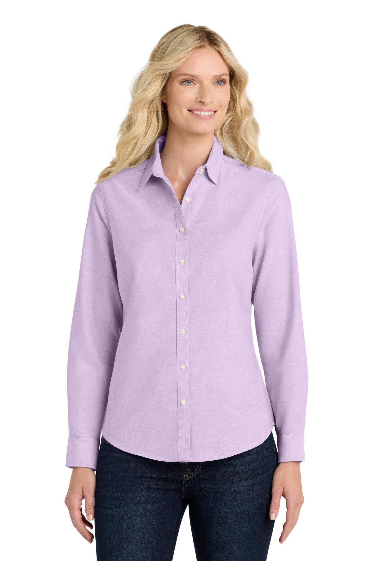 Soft Purple Port Authority Women's SuperPro Oxford Shirt. L658