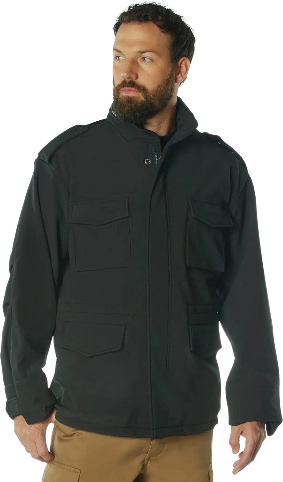 Soft Shell Tactical M-65 Field Jacket - Black / s