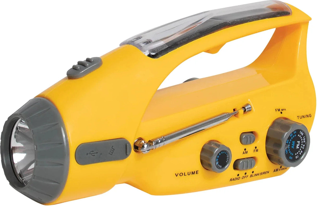 Solar/wind Up Flashlight with Radio
