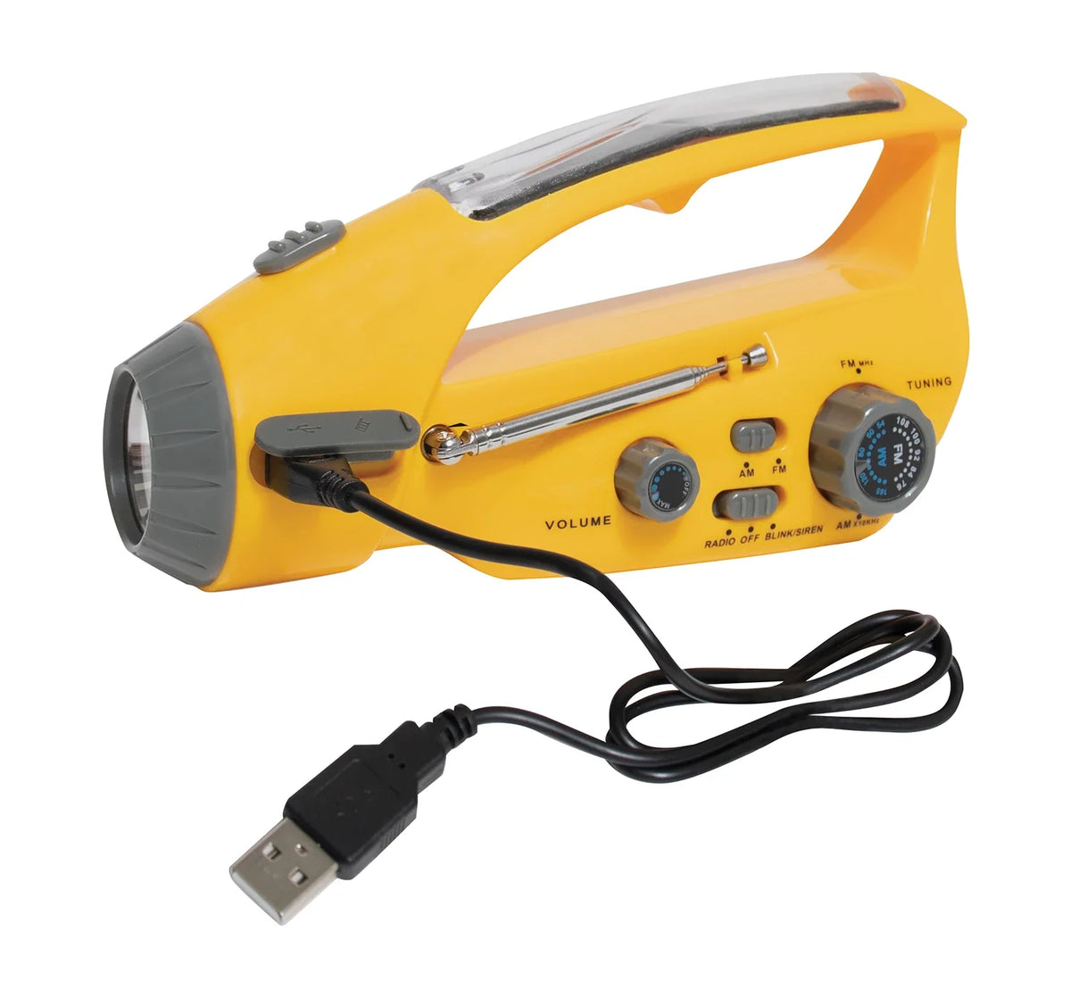 Solar/wind Up Flashlight with Radio
