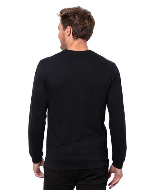 Solid Black Epic CVC Long Sleeve T-Shirt - T3001
