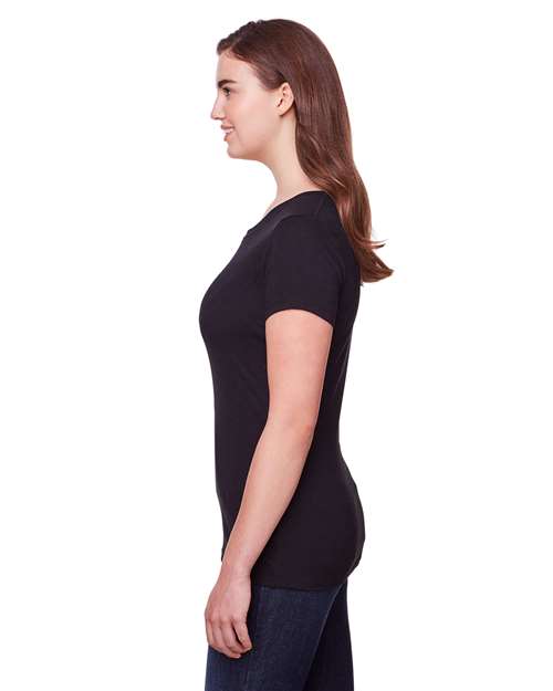 Solid Black Triblend Women's Tri-Blend Short-Sleeve T-Shirt - 202A