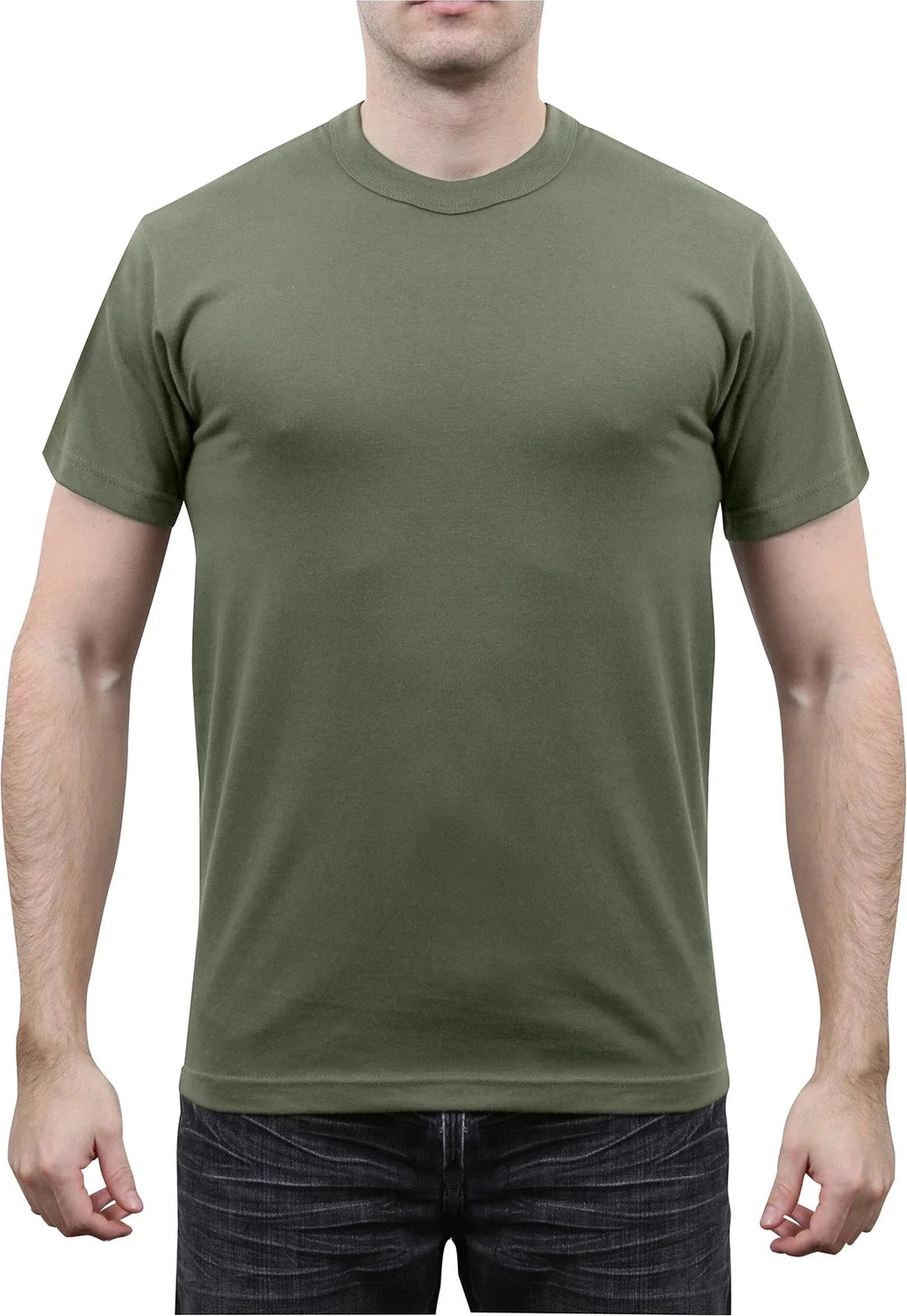 Solid Color 100% Cotton T-shirt - Foliage Green / s