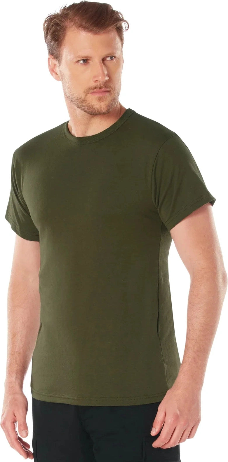 Solid Color 100% Cotton T-shirt - Olive Drab / 2xl