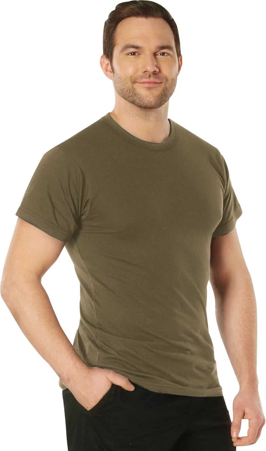 Solid Color T-shirt with Cotton / Polyester Blend - Brown / s