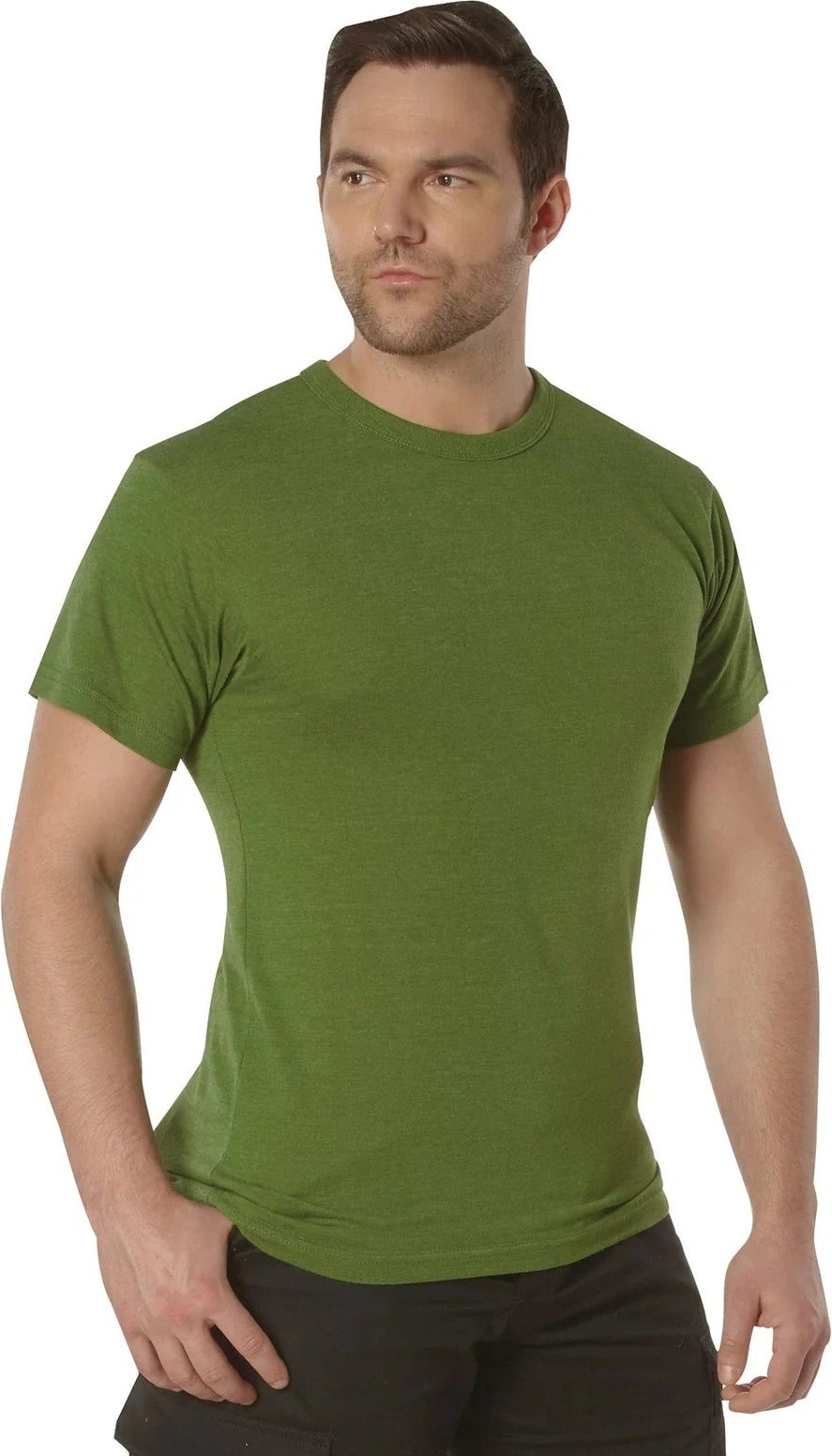 Solid Color T-shirt with Cotton / Polyester Blend - Heather Green / s