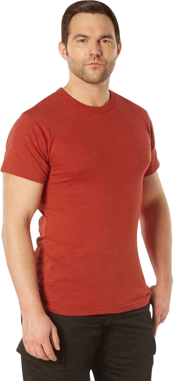 Solid Color T-shirt with Cotton / Polyester Blend - Heather Red / s
