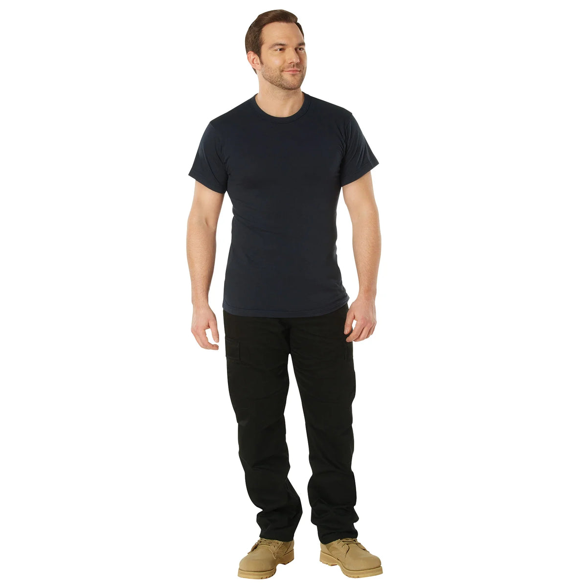 Solid Color T-shirt with Cotton / Polyester Blend