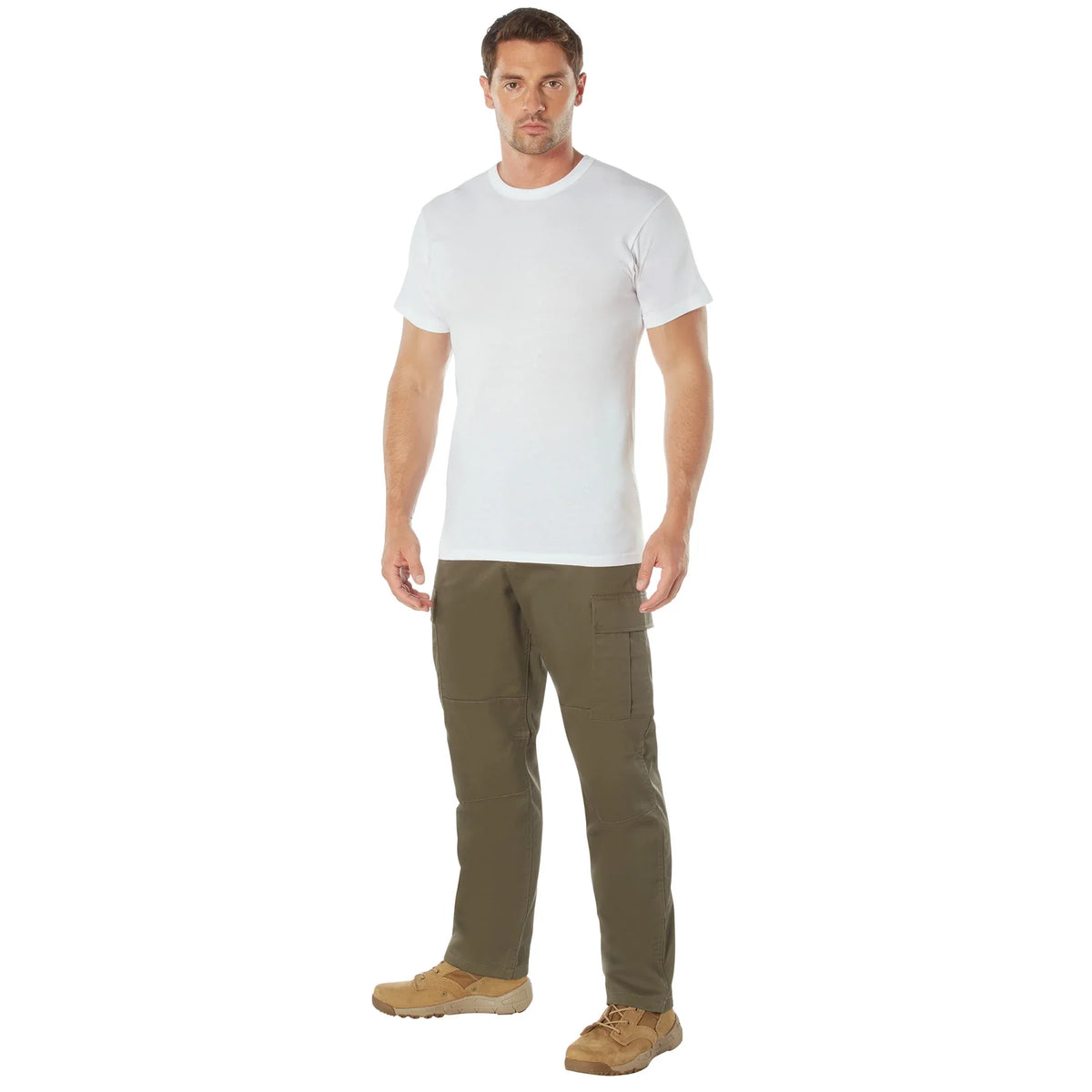 Solid Color T-shirt with Cotton / Polyester Blend