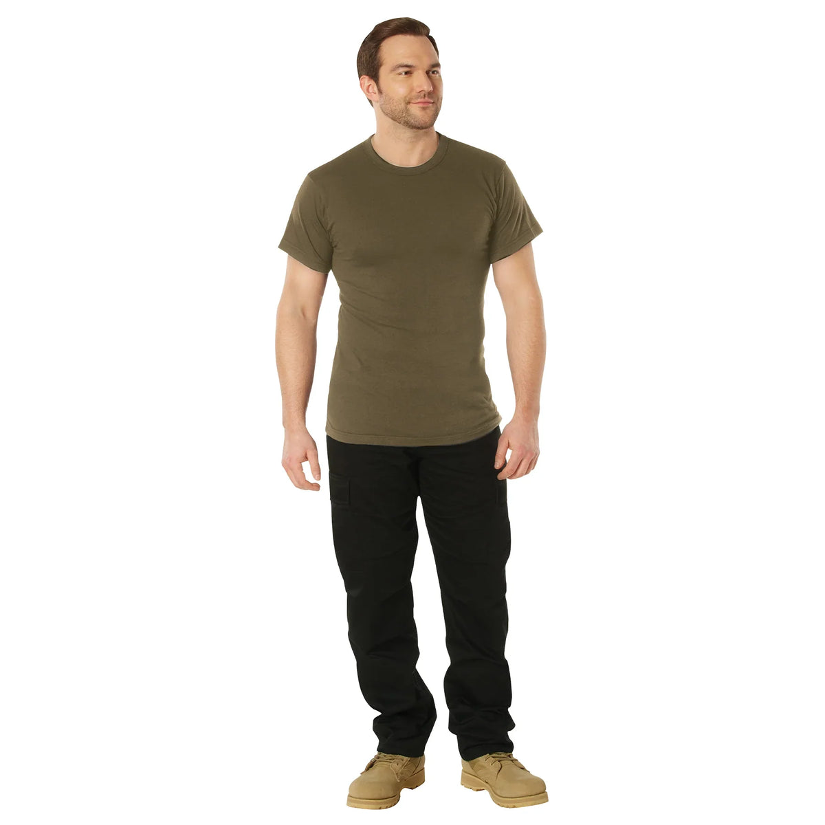 Solid Color T-shirt with Cotton / Polyester Blend
