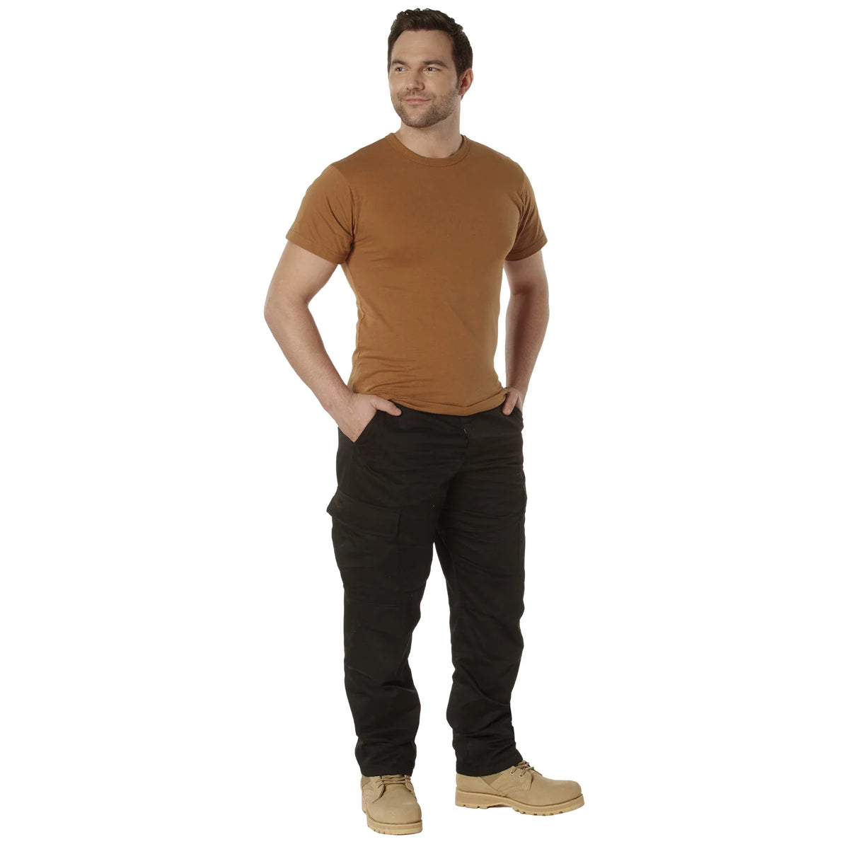 Solid Color T-shirt with Cotton / Polyester Blend