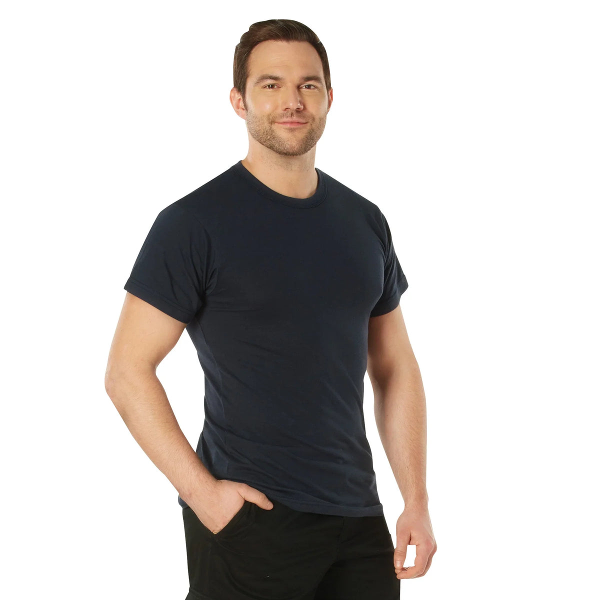Solid Color T-shirt with Cotton / Polyester Blend