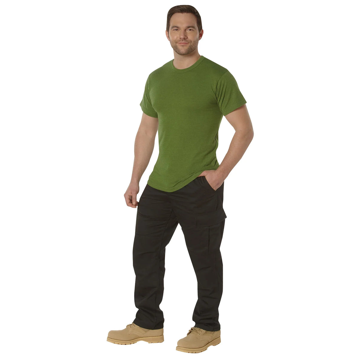 Solid Color T-shirt with Cotton / Polyester Blend