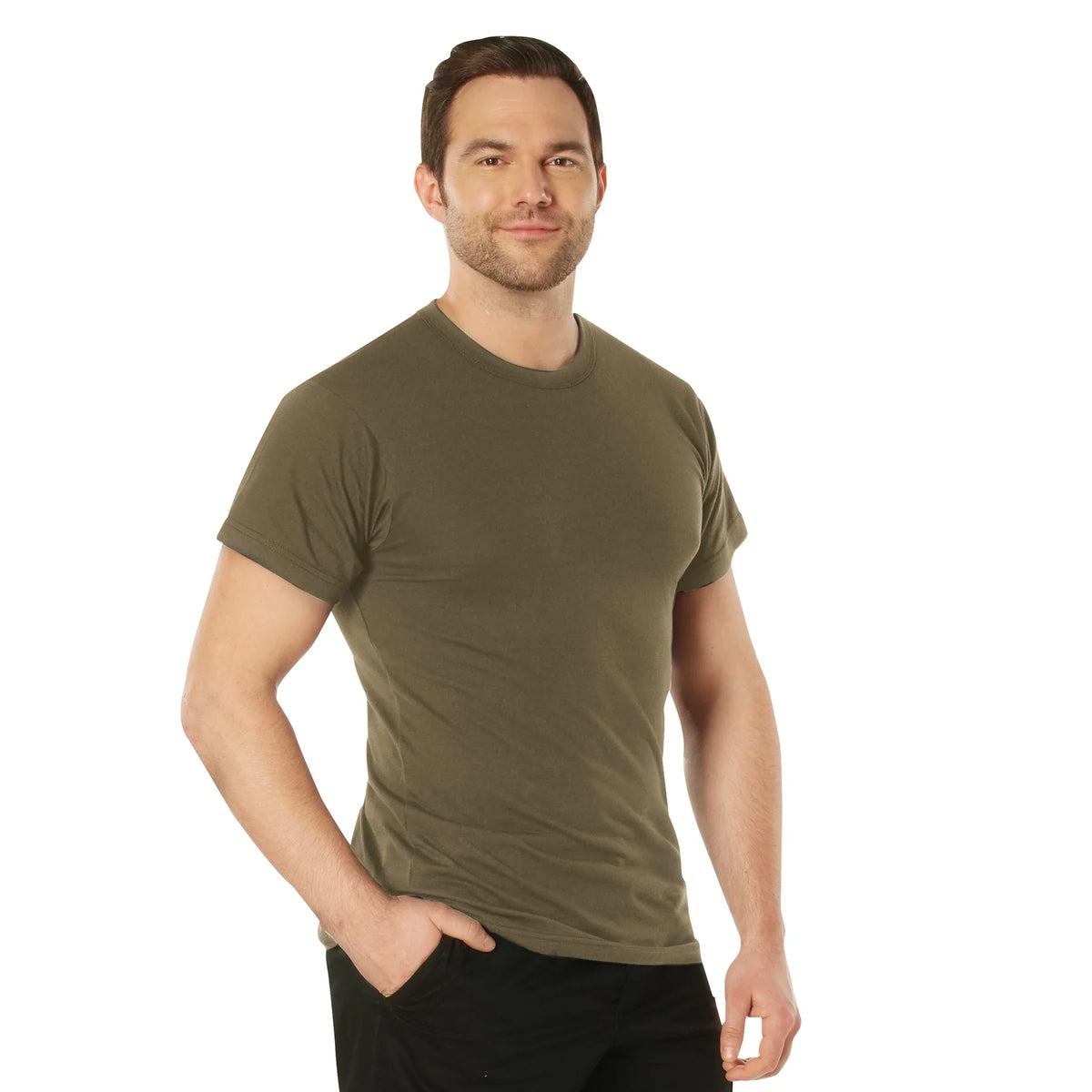Solid Color T-shirt with Cotton / Polyester Blend