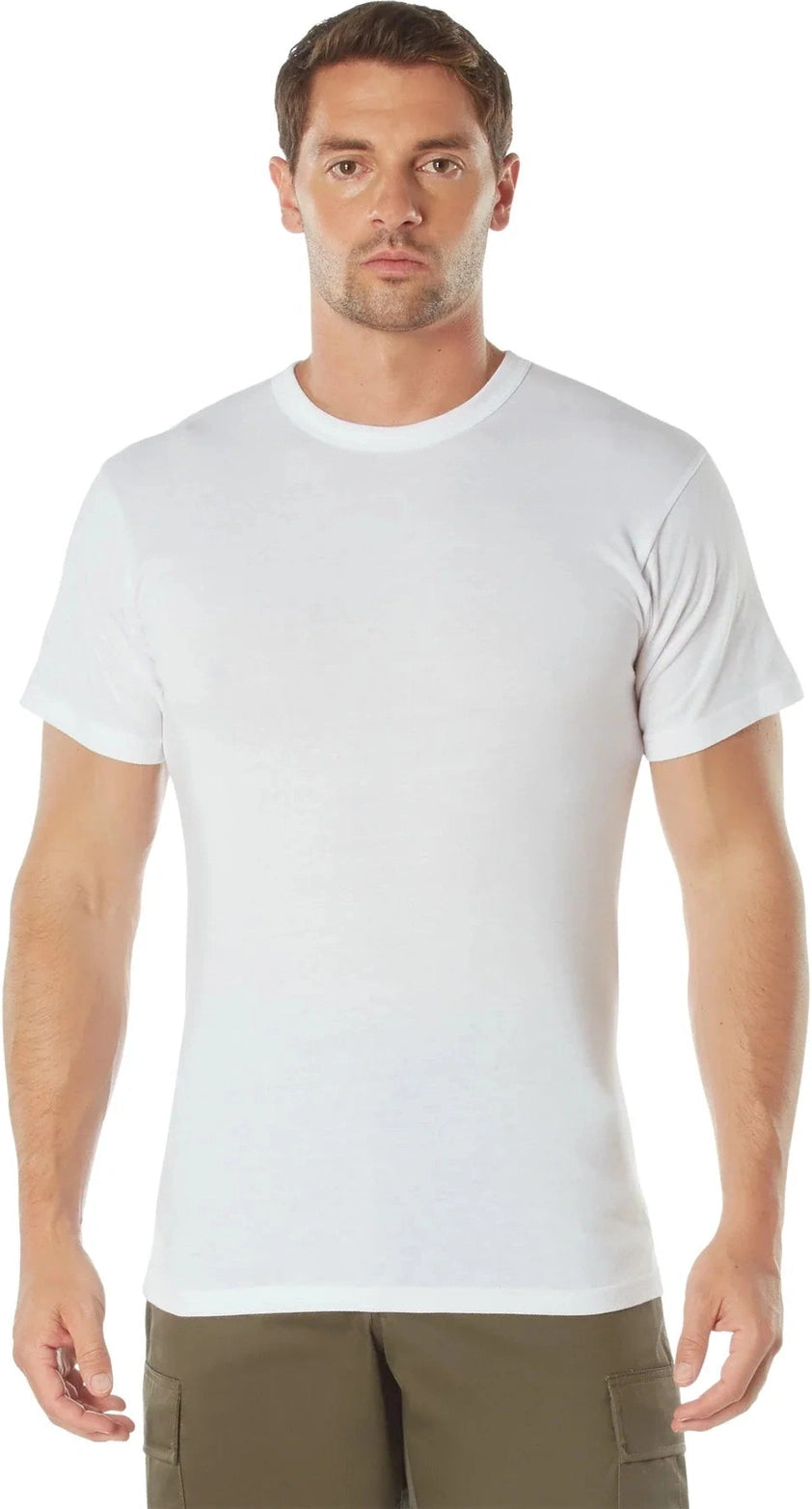 Solid Color T-shirt with Cotton / Polyester Blend - White / s