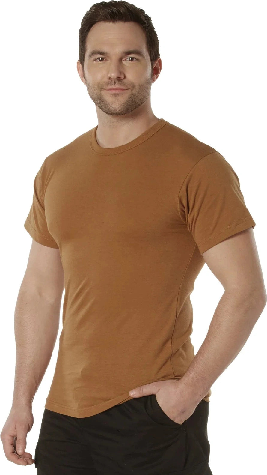 Solid Color T-shirt with Cotton / Polyester Blend - Work Brown / s