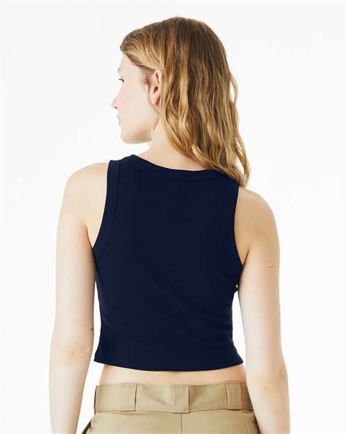 Solid Navy Blend Women&#39;s Micro Rib Racer Tank - 1019
