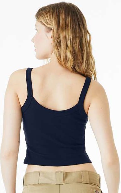 Solid Navy Blend Women&#39;s Micro Rib Spaghetti Strap Tank - 1012