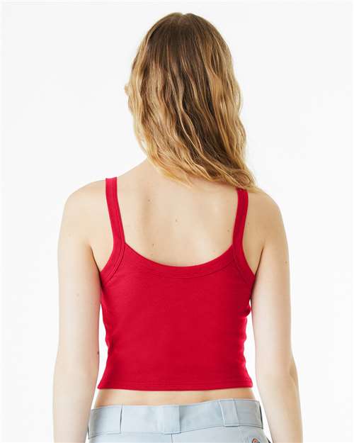 Solid Red Blend Women&#39;s Micro Rib Spaghetti Strap Tank - 1012