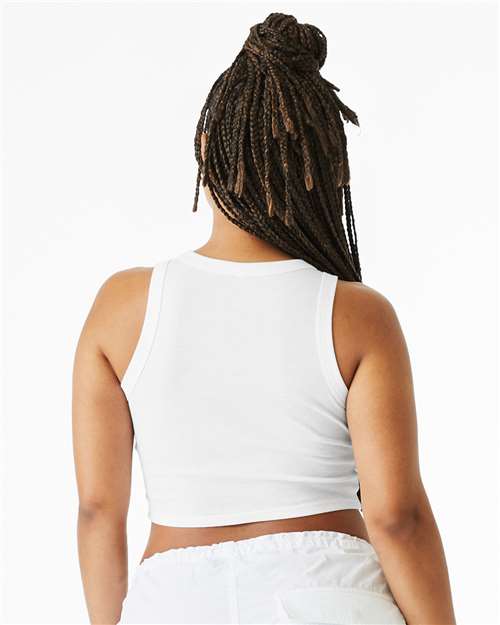 Solid White Blend Women&#39;s Micro Rib Racer Tank - 1019