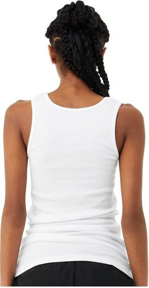 Solid White Blend Women&#39;s Micro Rib Tank - 1081