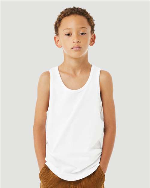 Solid White Blend Youth Heather CVC Tank - 3480YCVC