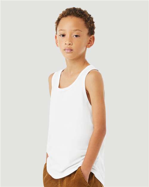 Solid White Blend Youth Heather CVC Tank - 3480YCVC