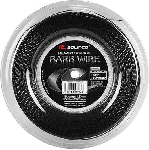 Solinco Barb Wire Reel 656’ - Black White Olive