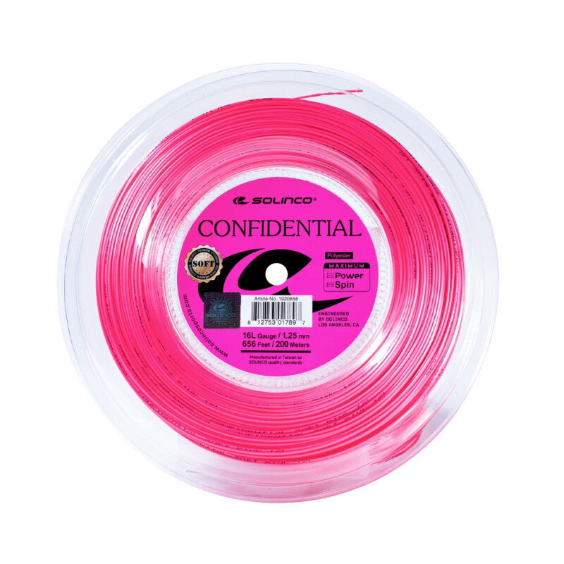Solinco Confidential Soft Reel 656’ (electric Pink) - Pnk / 1.15
