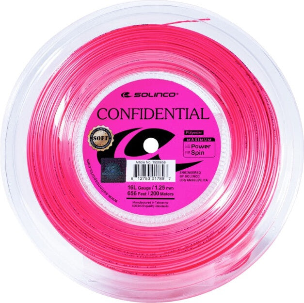 Solinco Confidential Soft Reel 656’ (electric Pink) - Pnk / 1.25