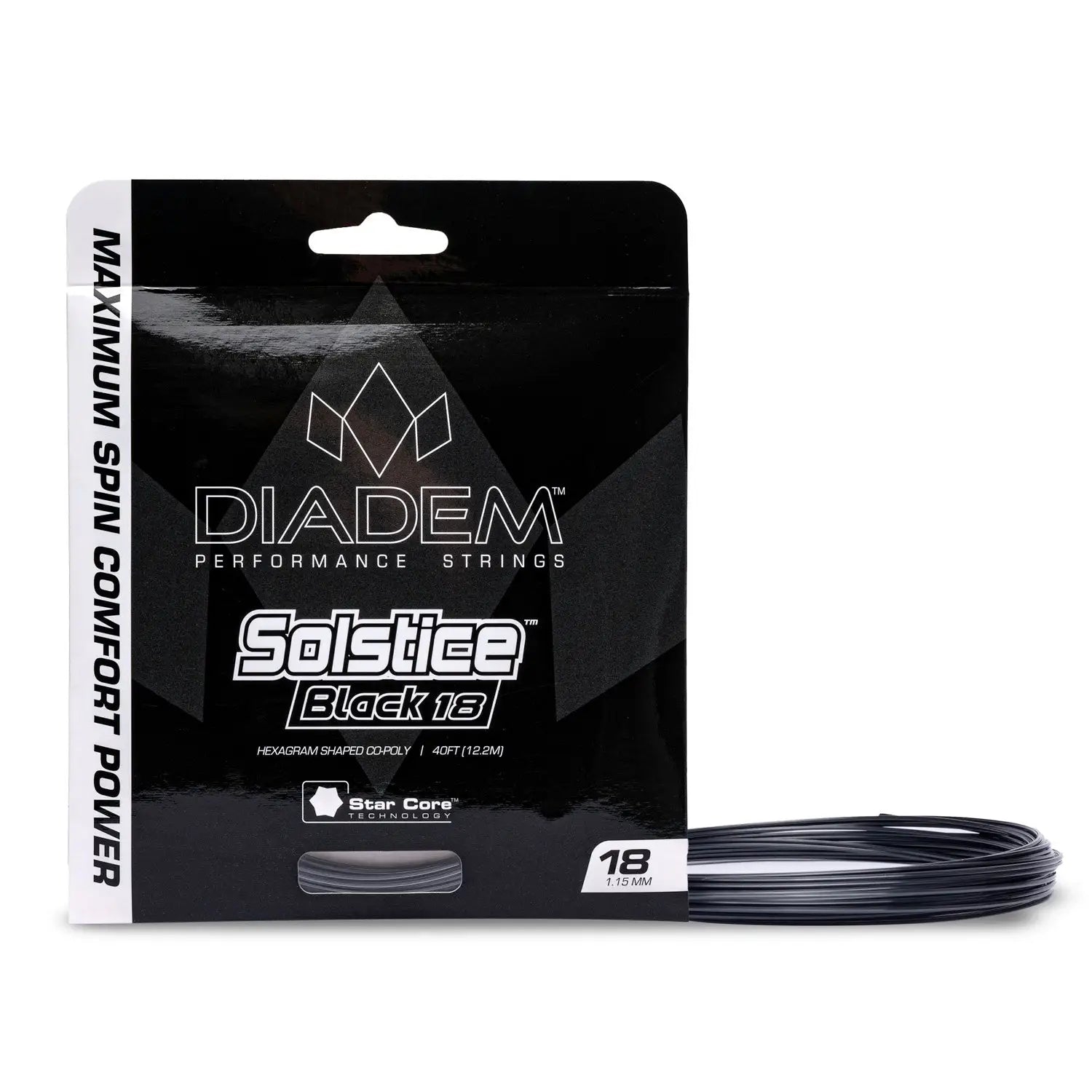 Solstice Black Tennis Racket Strings - 15l (1.35mm)