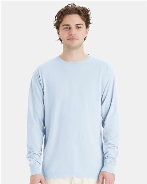 Soothing Blue Garment-Dyed Long Sleeve T-Shirt - GDH200