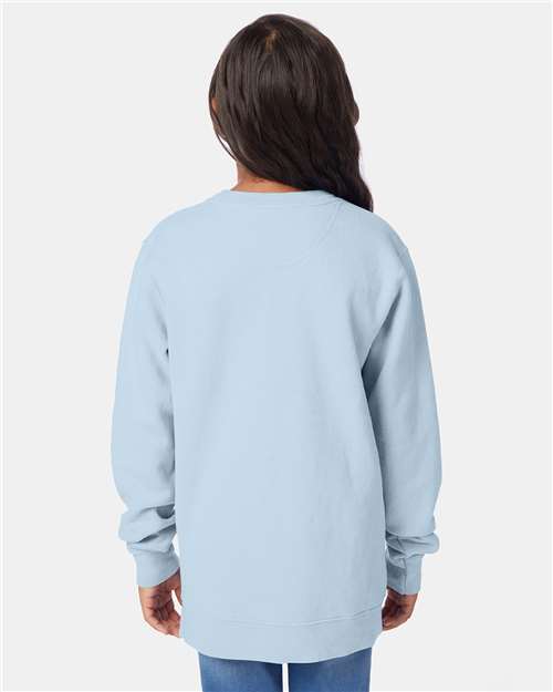 Soothing Blue Garment-Dyed Youth Crewneck Sweatshirt - GDH475