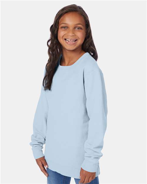 Soothing Blue Garment-Dyed Youth Crewneck Sweatshirt - GDH475