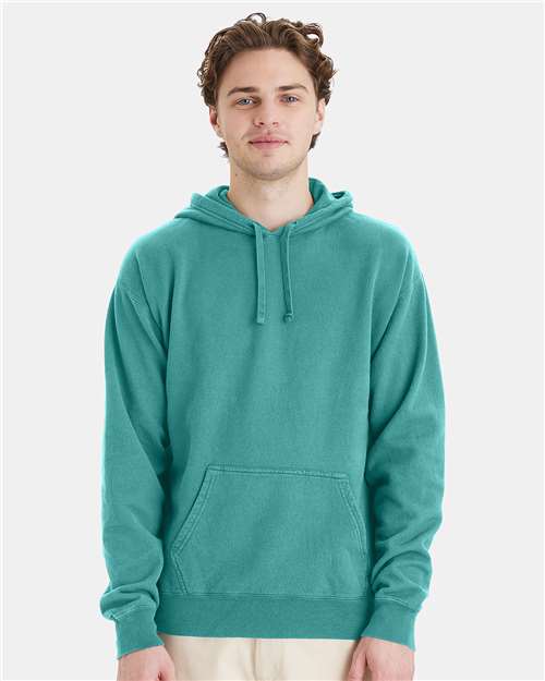 Front View of Spanish Moss Garment-Dyed Hooded Sweatshirt - GDH450