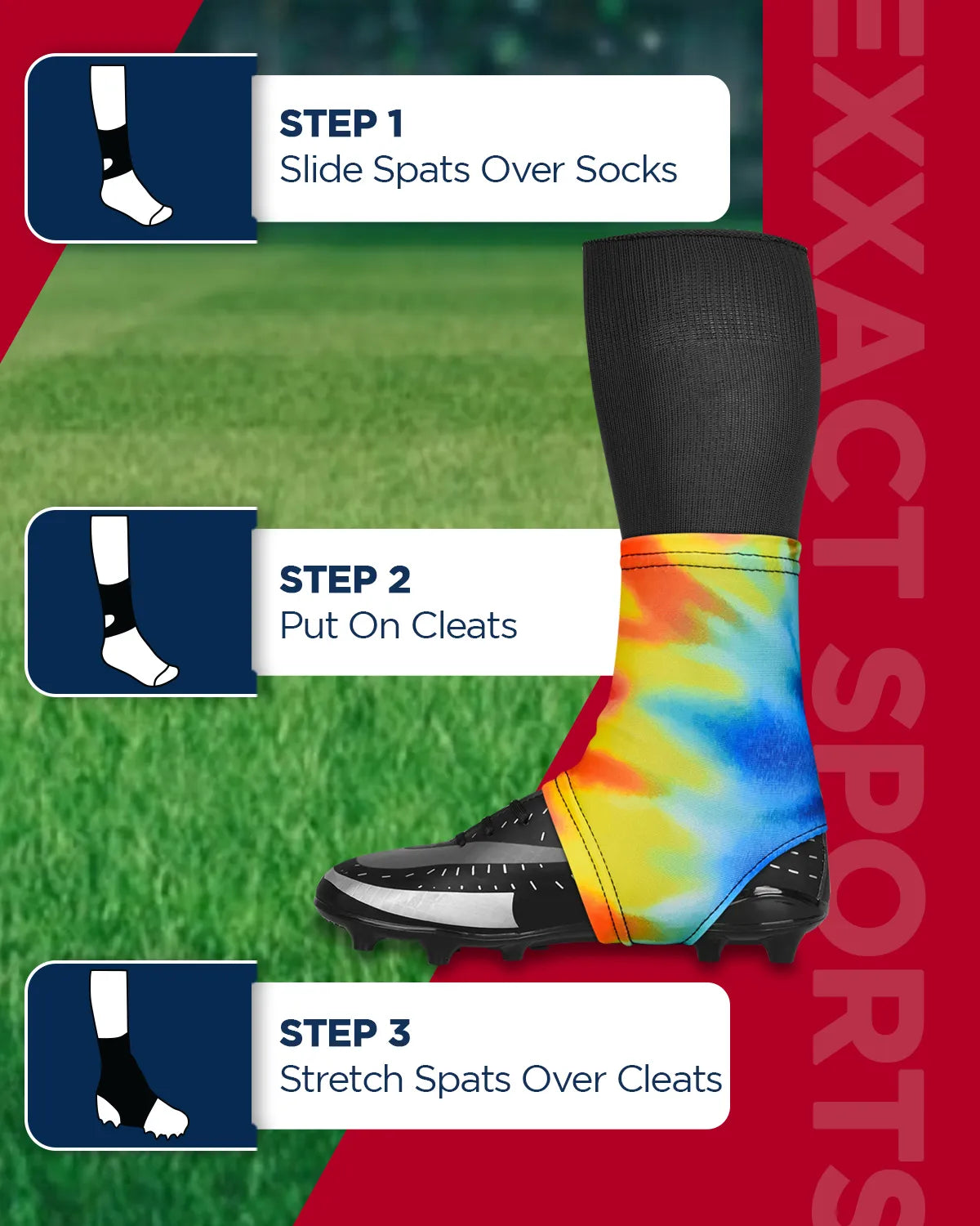 Spats Cleat Men & Boys Football Covers (rainbow)