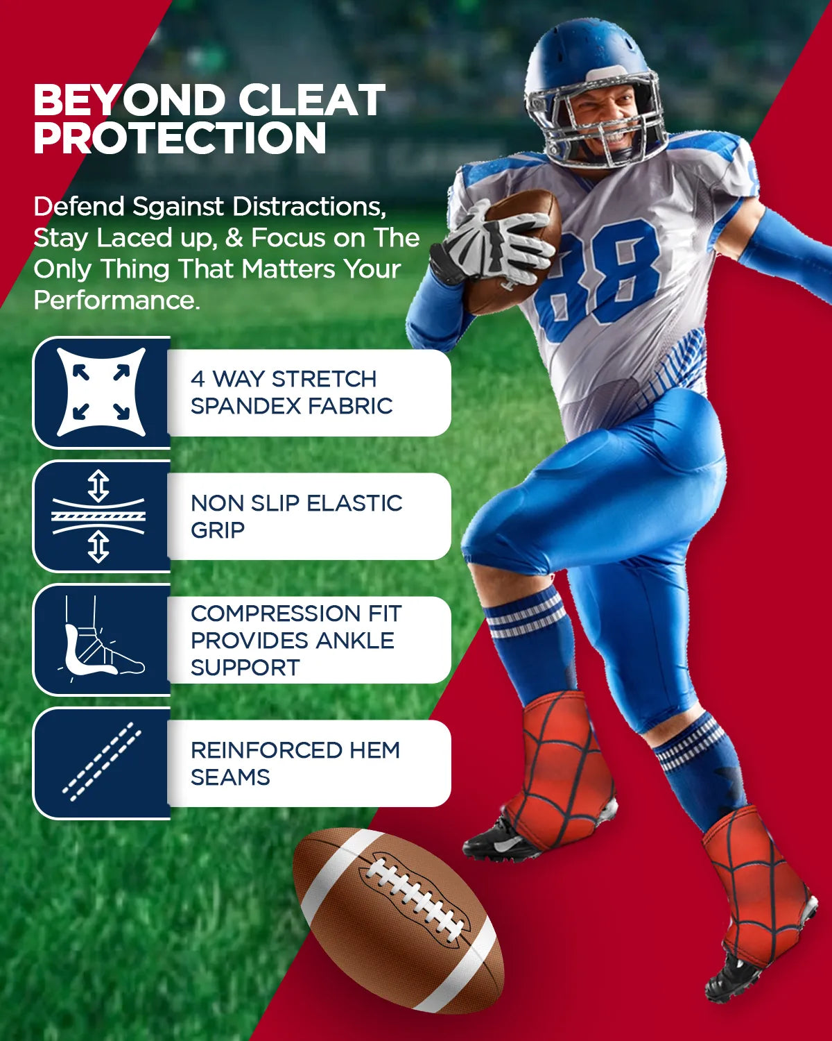 Spats Cleat Men & Boys Football Covers (spider)