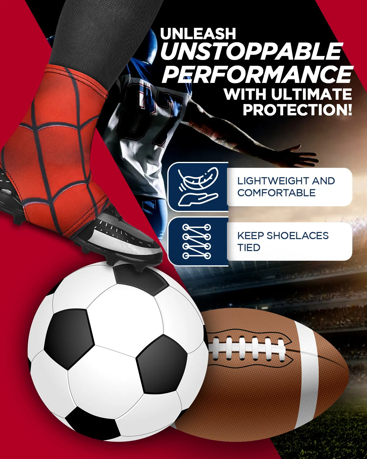 Spats Cleat Men & Boys Football Covers (spider)