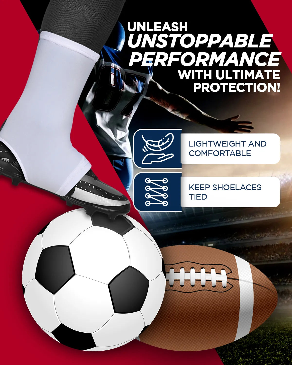 Spats Cleat Men & Boys Football Covers (white)