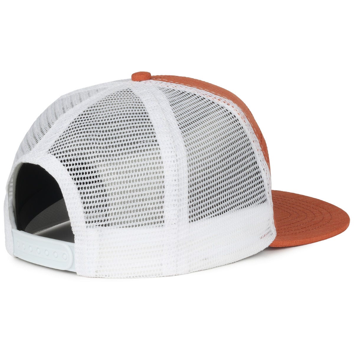 Legendary Headwear SPLIT-7 7-Panel Mesh Back Snapback Cap - Rust/White