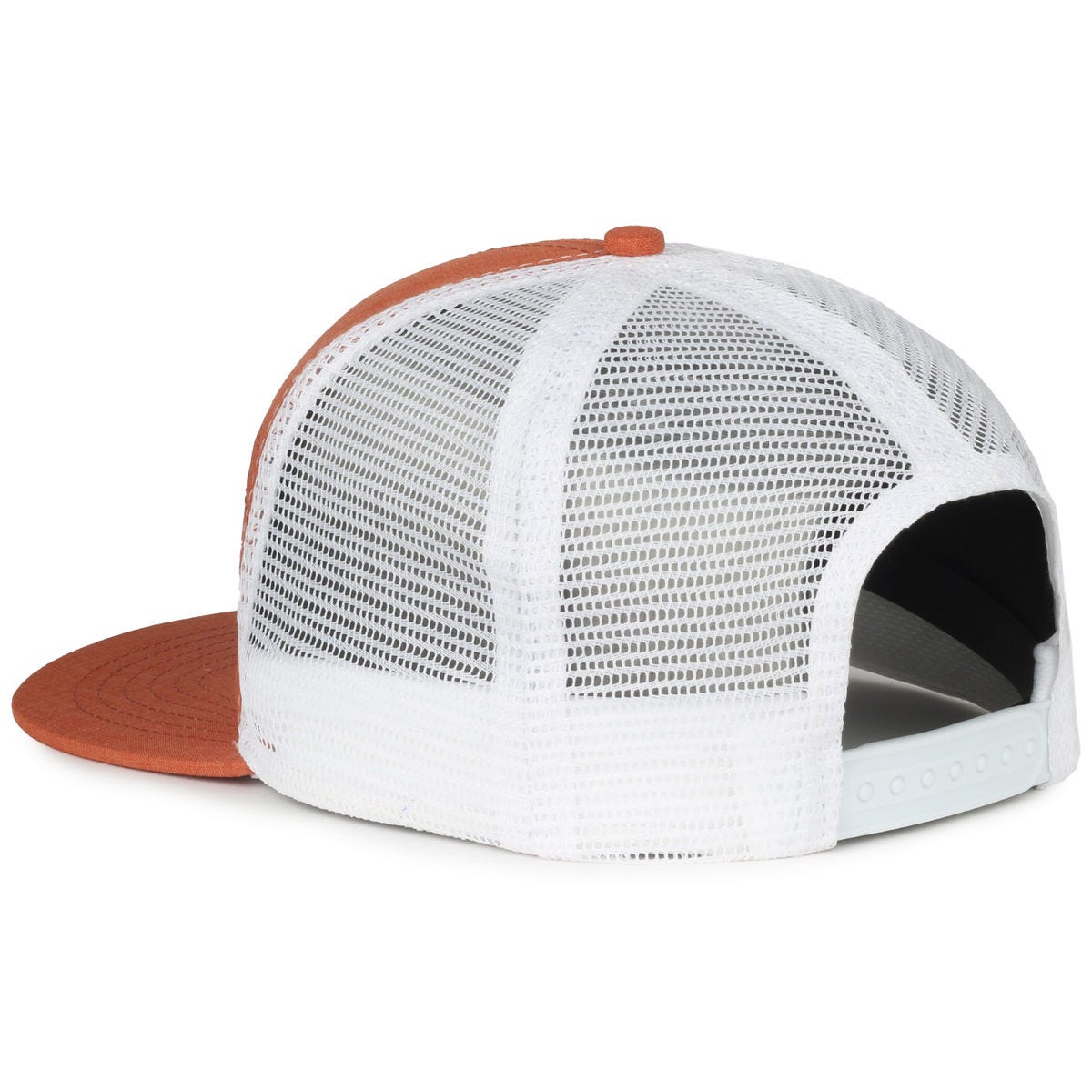 Legendary Headwear SPLIT-7 7-Panel Mesh Back Snapback Cap - Rust/White