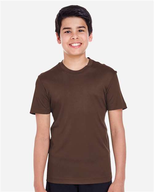 Rear View of Sport Dark Brown Youth Zone Performance T-Shirt - TT11Y