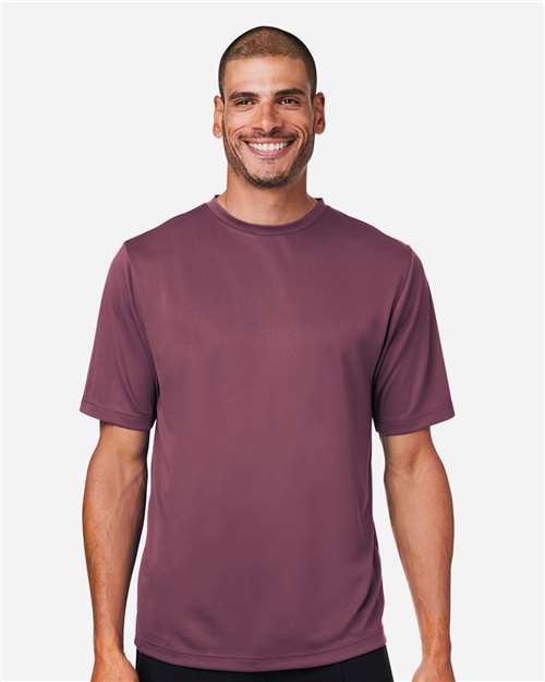 Left View of Sport Dark Maroon Men's Zone Performance Mesh T-Shirt - TT15